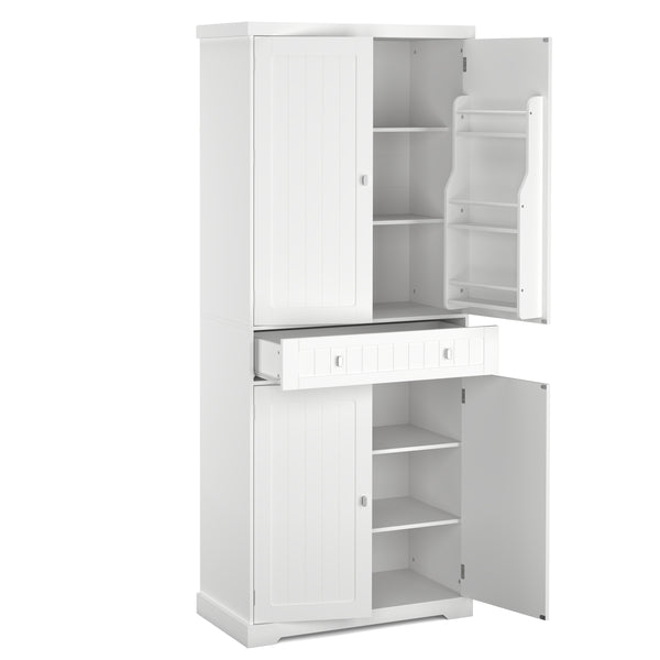 Küchenbuffet Hochschrank 76 x 182 cm weiss