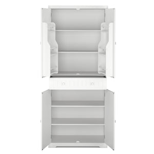 Küchenbuffet Hochschrank 76 x 182 cm weiss