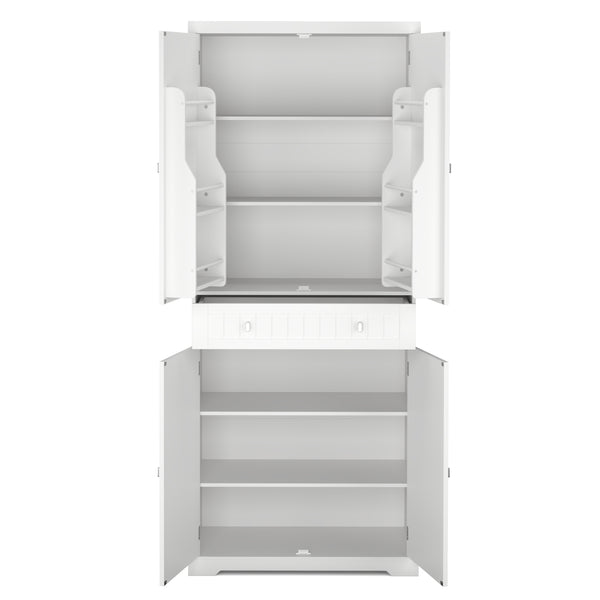 Küchenbuffet Hochschrank 76 x 182 cm weiss