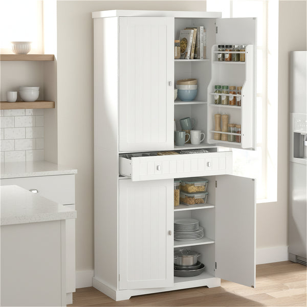 Küchenbuffet Hochschrank 76 x 182 cm weiss