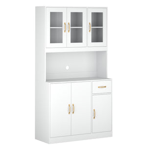 Küchenbuffet Hochschrank 100 x 180 cm weiss