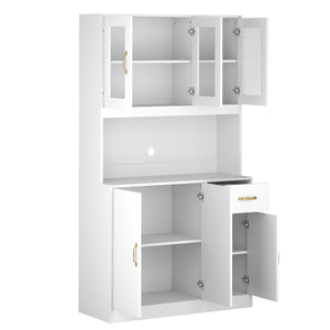 Küchenbuffet Hochschrank 100 x 180 cm weiss