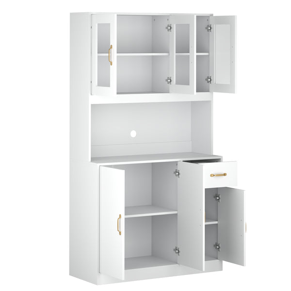 Küchenbuffet Hochschrank 100 x 180 cm weiss