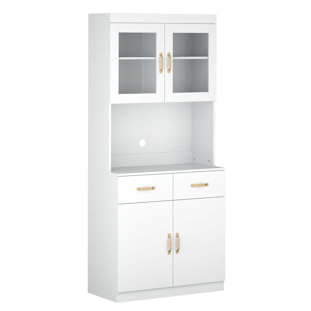 Küchenbuffet Hochschrank 80 x 180 cm weiss