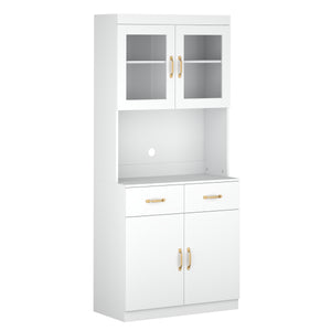 Küchenbuffet Hochschrank 80 x 180 cm weiss