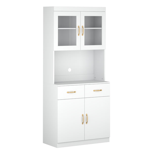 Küchenbuffet Hochschrank 80 x 180 cm weiss
