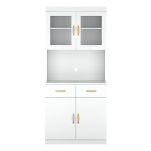 Küchenbuffet Hochschrank 80 x 180 cm weiss