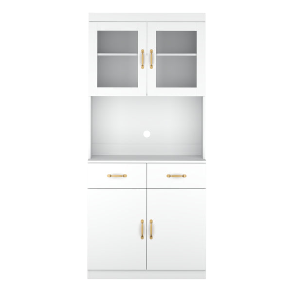 Küchenbuffet Hochschrank 80 x 180 cm weiss
