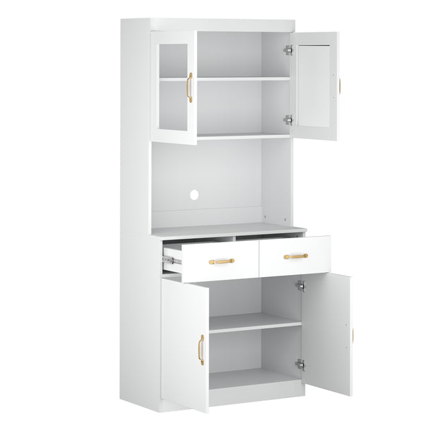 Küchenbuffet Hochschrank 80 x 180 cm weiss