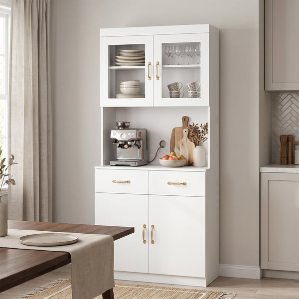 Küchenbuffet Hochschrank 80 x 180 cm weiss