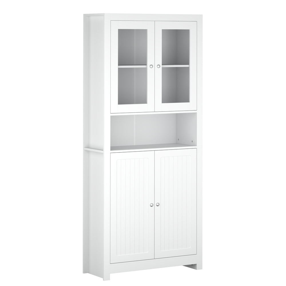 Küchenbuffet Hochschrank 84 x 190 cm weiss