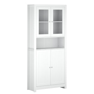 Küchenbuffet Hochschrank 84 x 190 cm weiss