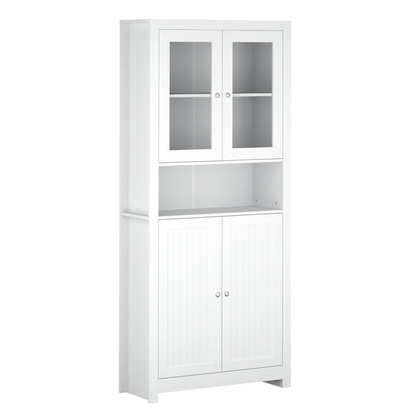 Küchenbuffet Hochschrank 84 x 190 cm weiss