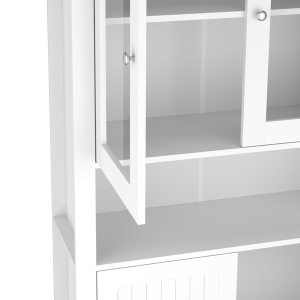 Küchenbuffet Hochschrank 84 x 190 cm weiss