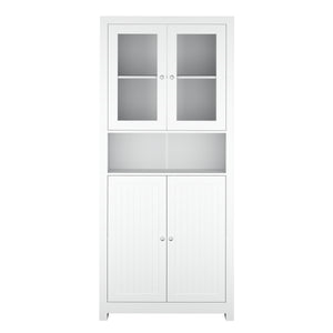 Küchenbuffet Hochschrank 84 x 190 cm weiss