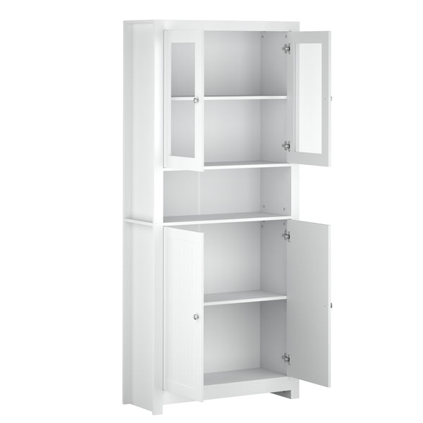 Küchenbuffet Hochschrank 84 x 190 cm weiss