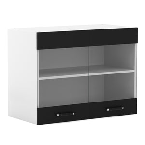 Küchenzeile NADINE 240 x 60 x 85 cm schwarz/weiss