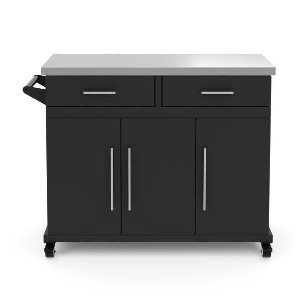 Grill Kücheninsel auf Rollen ISLY 123 x 49 x 94 cm schwarz/silber