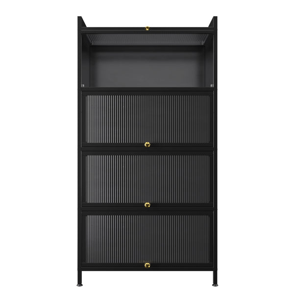 Küchenregal Metall 70 x 142 cm schwarz