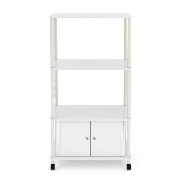 Küchenregal mit Rollen 60 x 40 x 114 cm weiss