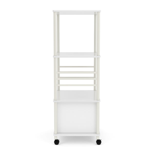 Küchenregal mit Rollen 60 x 40 x 114 cm weiss