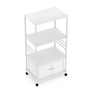Küchenregal mit Rollen 60 x 40 x 114 cm weiss