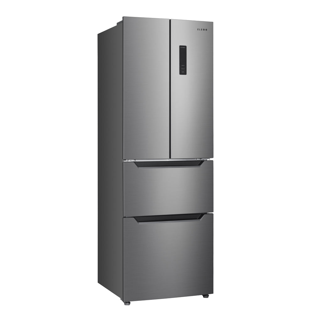 Kühlschrank mit Gefrierer 320L silbergrau