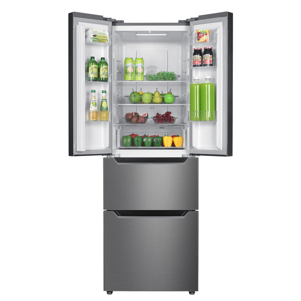 Kühlschrank mit Gefrierer 320L silbergrau