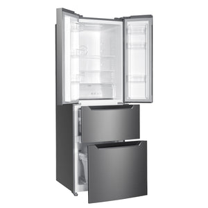 Kühlschrank mit Gefrierer 320L silbergrau