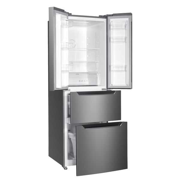 Kühlschrank mit Gefrierer 320L silbergrau