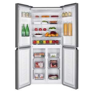 Frigorifero con congelatore 362L grigio argento