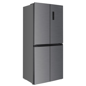 Frigorifero con congelatore 362L grigio argento