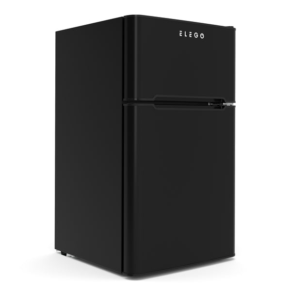 SLON 90L black refrigerator with freezer compartment