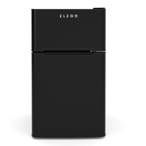SLON 90L black refrigerator with freezer compartment