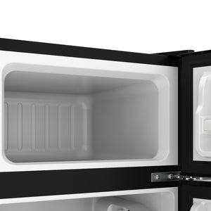 SLON 90L black refrigerator with freezer compartment