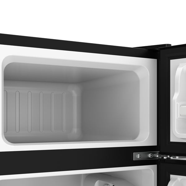 SLON 90L black refrigerator with freezer compartment