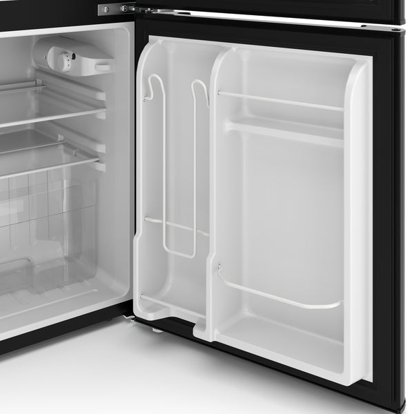 SLON 90L black refrigerator with freezer compartment
