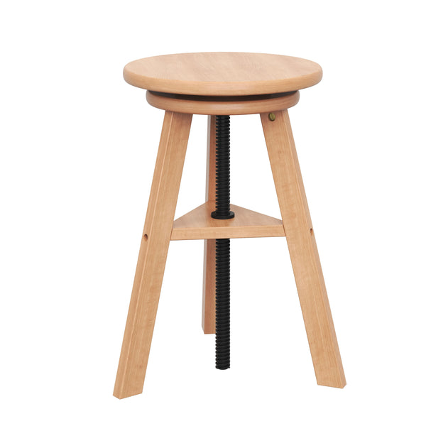Drehstuhl Atelierhocker Holz höhenverstellbar natur