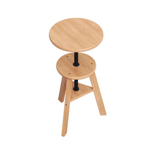 Drehstuhl Atelierhocker Holz höhenverstellbar natur