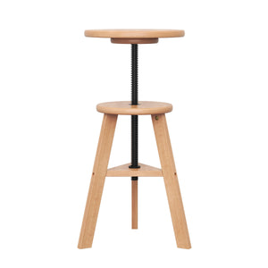 Drehstuhl Atelierhocker Holz höhenverstellbar natur