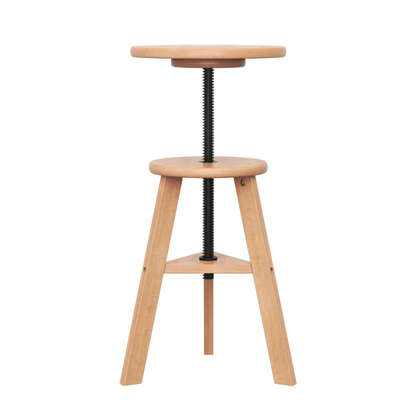 Drehstuhl Atelierhocker Holz höhenverstellbar natur