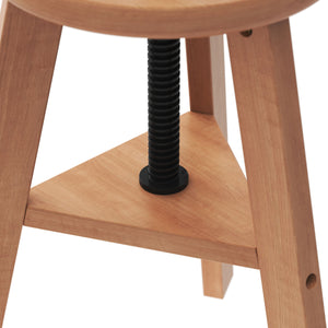 Drehstuhl Atelierhocker Holz höhenverstellbar natur