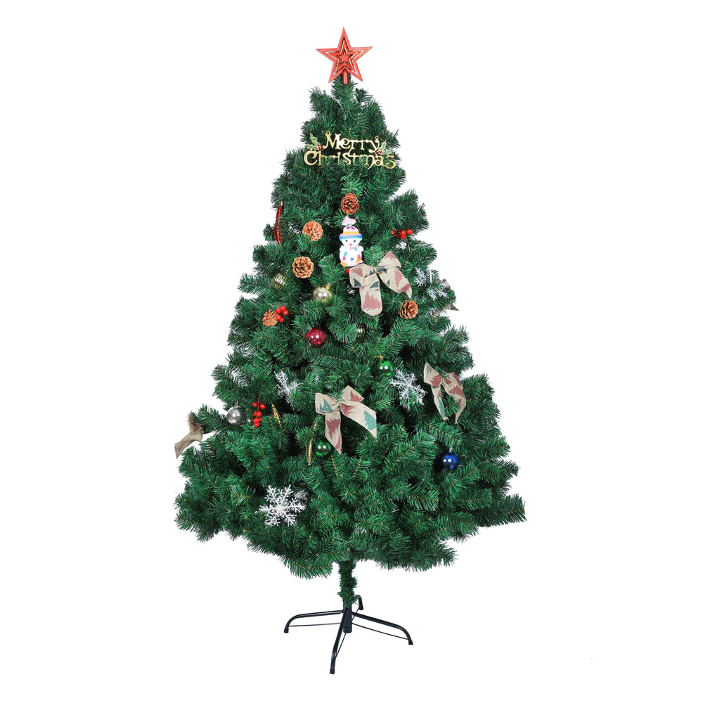 Albero di Natale artificiale 180 cm con decorazioni natalizie