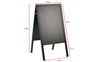 Cartello stradale con lavagna, 118 x 61 cm, nero