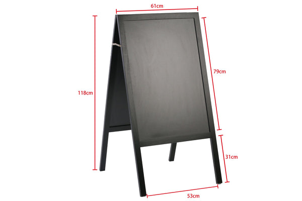 Cartello stradale con lavagna, 118 x 61 cm, nero