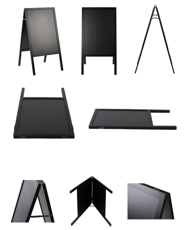 Cartello stradale con lavagna, 118 x 61 cm, nero