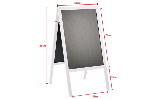 Cartello stradale con lavagna, 118 x 61 cm, bianco