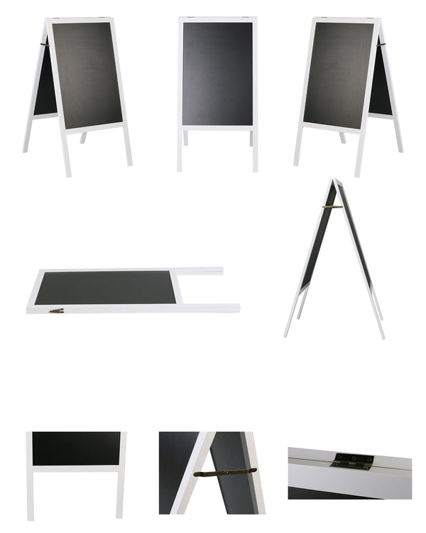 Cartello stradale con lavagna, 118 x 61 cm, bianco