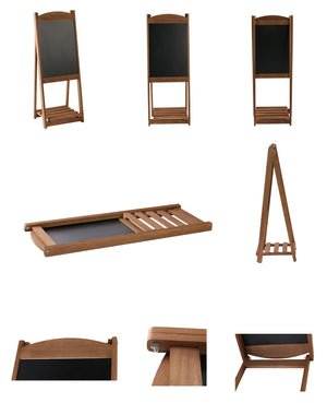 Cartello da marciapiede con lavagna e mensola, 110 x 41 cm, marrone