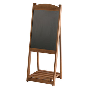 Cartello da marciapiede con lavagna e mensola, 110 x 41 cm, marrone